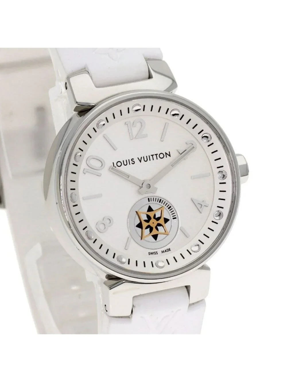 Louis Vuitton Tambour Moon Star PM Watch SS Rubber